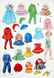Anziehpuppen 50er Papierpuppen Papier Kleidung Puppen