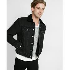 Express Sherpa Lined Denim Jacket 98 Liked On Polyvore Featuring Men S Fashion Men S Clothing Sherpa Lined Denim Jacket Lined Denim Jacket Denim Jacket