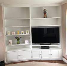 Corner Tv Media Unit Designed And Fitted By Tremletts Carpentry And Joinery Sussex 50s Living Room Media Unit Design Carpentry And Joinery