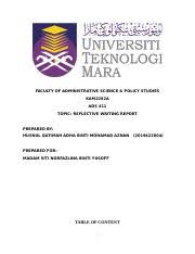 The university of manitoba offers the opportunity to conduct transformational research. Reflective Writing Report Docx Faculty Of Administrative Science Policy Studies Kam2282a Ads 411 Topic Reflective Writing Report Prepared By Husnul Course Hero