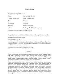 Contoh surat kuasa khusus perdata (tergugat). Contoh Surat Kuasa Insidentil Dan Surat