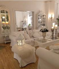 Here is a shabby chic room with classic distressed painted furnishings, and the bright color palette. Living Room Cozy Shabby Chic Novocom Top