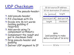 The calculation of the internet checksum uses ones complement arithmetic. 1 Ip Checksum Calculation At The Sender R Set The Value Of The Checksum Field To 0 R Divide The Header Into 16 Bit Words M Add All Segments Using One S Ppt Download