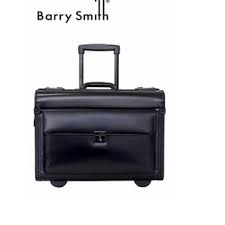 1 outer zipped slot, ipad size, nylon, leather trimming. Barry Smith Trolley Pilot Case Travel Lawyer Case Document Bag 2 Wheels Leather Cabin Size Shopee Malaysia