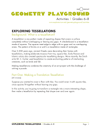 It should open up a bit. Activities Grades 6 8 Exploring Tessellations