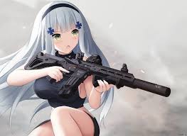 Actively, she buffs her rate of fire and. Anthropomorphism Breasts Girls Frontline Gray Hair Green Eyes Gun Headband Hk416 Girls Frontline Keenh Long Hair Signed Skirt Weapon Konachan Com Konachan Com Anime Wallpapers