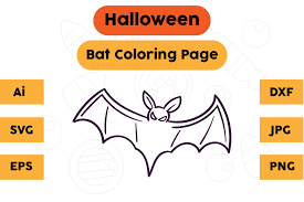 Color something creepy this halloween with free coloring pages for kids and adults! Halloween Coloring Page Bat 14 Grafico Por Isalsemarang Creative Fabrica