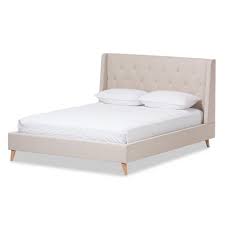 The style of the modern platform bed with lights permits for simplicity and convenience. Adelaide Retro Modern Fabric Upholstered Platform Bed Queen Light Beige Baxton Studio Target