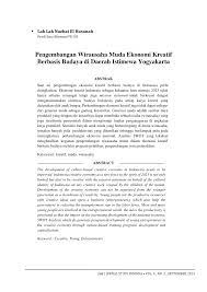 Maybe you would like to learn more about one of these? Pdf Pengembangan Wirausaha Muda Ekonomi Kreatif Berbasis Budaya Di Daerah Istimewa Yogyakarta