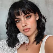 Shop for black natural hair products online at target. Amazon Com Morica Bob Curly Wig Synthetic Short Black Wig With Bangs Natural Looking Heat Resistant Fiber Hair For Women Beauty