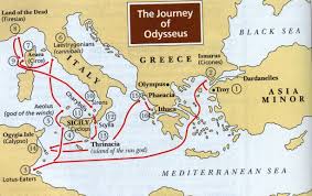 The Odyssey Is A Magnificent Epic Stor Y Wri Tten Down By The Greek Poet Homer Around 700 B C The Story Mainl Y Centres On The Greek Homer Odyssey Map Odyssey