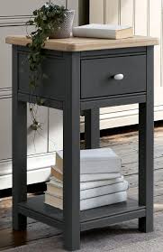 Next Hampton Slim 1 Drawer Bedside Table Grey In 2020 Charcoal Bedside Table Small Bedside Table Bedside Table Diy