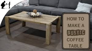 The sleek choco edged top on the white painted base are the accent features of this farmhouse coffee table. How To Make A Rustic Coffee Table Youtube