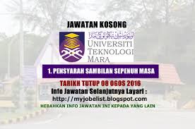 Lebih 52,335 jawatan kosong kerajaan dan jawatan kosong swasta terkini januari februari 2020. Jawatan Kosong Pensyarah Di Universiti Teknologi Mara Uitm 08 Ogos 2016 Personal Care Person Convenience Store Products