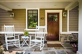 Is is dyed white all the way through & is loaded with uv protectors to keep it white a long time. Caymus White Solid Hardwood Outdoor Rocking Chair Country Plantation Porch Rocker Provide Comfortable Seating On Patio Or Deck Set Of 3 Buy Online In Gibraltar At Gibraltar Desertcart Com Productid 50977833