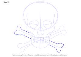 Learn How To Draw Skull With Crossbones Skulls Step By Step Drawing Tutorials In 2020 Skulls Drawing Crossbones Drawings