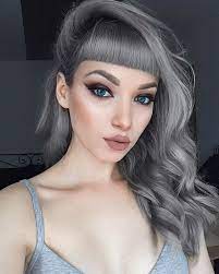 Silver Grey Hair Looks Awesome With Pale Complexion And Blue Eyes Silver Hair Color Silver Grey Hair Grey Hair Color