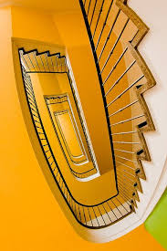 A Staircase In Dresden Germany By Philipp Gotze Yellow Stairs Layered Architecture Stairways