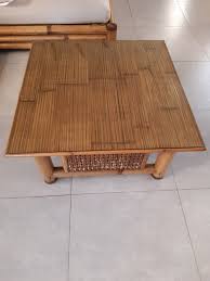Bamboo side table coffee table bedside table sofa table small table wooden corner table. Bamboo Coffee Table With Its Glass Top Furniture And Decoration Saint Barthelemy Cyphoma