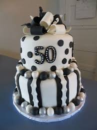Black And White Birthday Cakes For Her Black White And Silver Balls 50th Birthday Cakes For Her 50th Birthday Cake 40th Birthday Cakes Birthday Cake Decorating