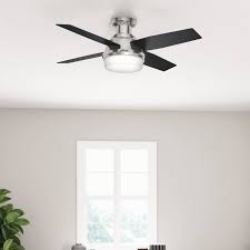 Hunter Fan 44 Dempsey Low Profile 4 Blade Led Flush Mount Ceiling Fan With Remote Control And Light Kit Included Reviews Wayfair