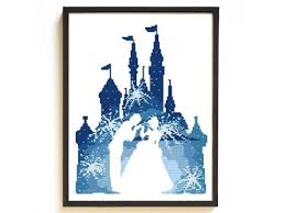 Disney Castle Modern Cross Stitch Pattern Cinderella