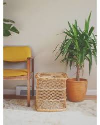 Small Rattan Table Vintage Rattan Furniture Wicker Table Wicker Plant Stand Rattan Plant Stand Boho Vintage Rattan Furniture Plant Stand Wicker Table