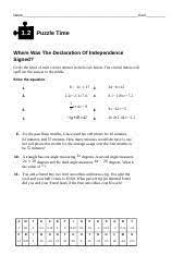 Additionally, the daily digital spelling bee puzzle uses different letters, allows you to find. 1 2 Puzzle Time Modified Name Core 1 2 Puzzle Time Where Was The Declaration Of Independence Signed Circle The Letter Of Each Correct Answer In Course Hero