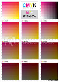 cmyk color swatch chart magenta and yellow buy this