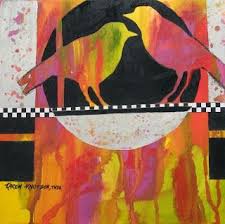 High Wire Act 11 X 11 Image Painting Bird Art 6th Grade Art