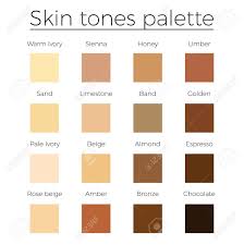 Skin Tones Color Palette Vector Skin Color Vector Chart