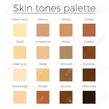 skin tones color palette vector skin color vector chart