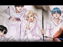 See more ideas about drawings, cartoon drawings, easy drawings. Bts Dionysus Watercolor Speedpaint Youtube