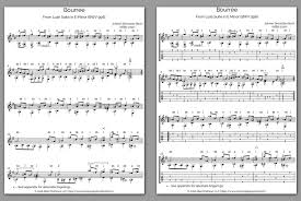 Frei unter der creative commons lizenz. Free Classical Guitar Sheet Music Js Bach Bourree In Em