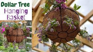 Metal english hanging coco basket highlight any floral or plant display with highlight any floral or plant display with the vigoro 12 in. Hanging Flower Basket Diy Dollar Tree Wire Baskets Gardening Hack Youtube