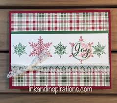 All inclusive kits, annual catalog, card, card kit, card making, cardmaking, cards, christmas, christmas in july, coordinating product, crafting, crafting for. Stampin Up 2018 Christmas Card Idea Snowflakes And Plaid Ink And Inspirations
