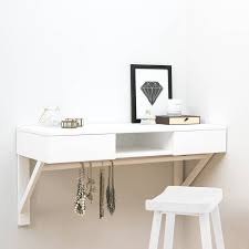 Floating Dressing Table With Drawers And Jewellery Rail In 2020 Dressing Table With Drawers Wall Mounted Dressing Table Girls Vanity Table