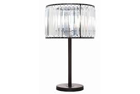 A similar, but less fanciful crystal shade is put together in the shape of a cylinder. Table Lamp Wells Crystal Living Spaces
