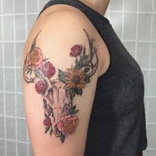Thank You So Much Lily Deer Skull With Calico Roses And Poppies Inspired By A Georgia O Keeffe Georgia Okeefe Skull Poppies Tattoo Georgia O Keeffe Paintings