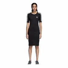 Adidas Women S 3 Stripes Dress Black And White Xl Fashion Clothing Shoes Accessories Womensclothi Striped Tee Shirt Dress Adidas Dress Striped Tee Shirts