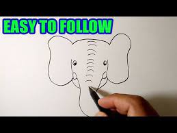 I also drew two ellipses to establish the underside of the feet of our elephant. How To Draw A Face Of Elephant Simple Drawimg Youtube
