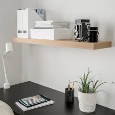 Lack رف حائط مظهر سنديان مصبوغ أبيض 110x26 سم Ikea