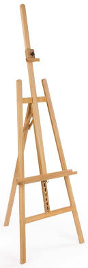Wood Art Easel For Floor With Adjustable Top Clamp And Bottom Support Bar Natural Wood Easel Art Easel Diy Easel
