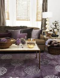 Living room built photo inspiration for a large midcentury living room in portland with white walls, concrete flooring, a standard fireplace, a brick fireplace surround, no tv and grey floors. Color Trend Lavender Rooms The Pink Chandelier Purple Living Room Brown Living Room Plum Living Rooms