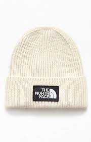 The North Face Cream Logo Box Cuff Beanie The North Face North Face Hat Beanie