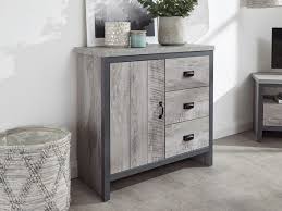 A living room chest of drawers can be large enough to serve as the room's focal point or small enough to be used as end tables at the end of your sofas. Gfw Boston Grey Wood Effect 1 Door 3 Drawer Multi Storage Unit Flat Packed