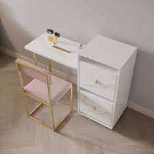 Schreibtisch mit schublade und schrank weiß 100x40x73 cm. Moderner Klappschreibtisch Mit Stuhl In Weiss Ausziehbarer Schreibtisch Mit Schrank