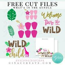 Download Two Wild Birthday Party Free Svg And Printable In 2020 Wild Birthday Party 2nd Birthday Party For Girl Girl 2nd Birthday