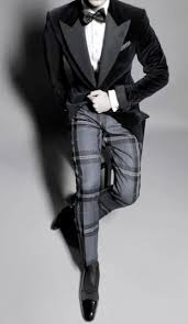 Black And White Check Coat Pant Perfect Tux Combo Velvet Plaid For The Win Fille Under Velvet Blazer Lapel Tuxedo Plaid Trousers Well Dressed Men Bad Clothes Menswear