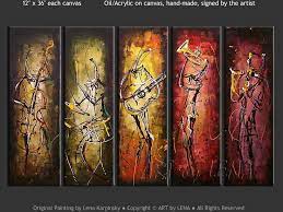Contemporary Jazz Art By Lena Music Painting Painting Large Canvas Painting